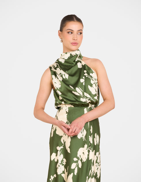 Calais Satin Midi Dress